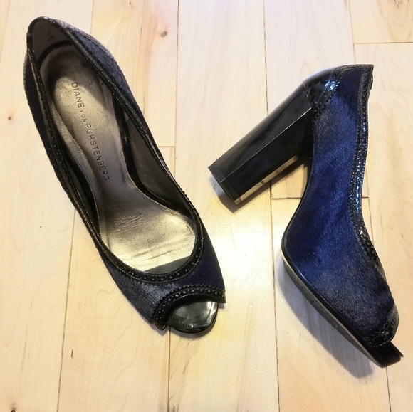 Diane Von Furstenberg Shoes - Diane Von Furstenberg calf hair and leather heels